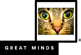 Cat face in Great Minds logo